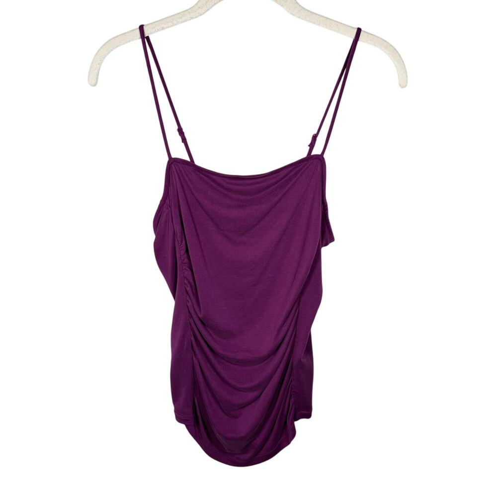 Anthropologie Purple Smocked Sleeveless Top Women's Medium